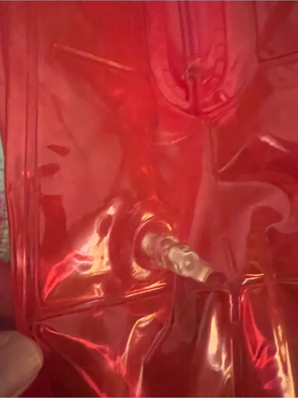 1990s Inflatable Bubble Backpack Neon Red PVC Y2K Blow-Up Rave Bag Festival